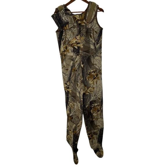 Bone Dry Camouflage Real Tree Print Mossy Oak Hunting Overalls Size Small - Picture 1 of 8